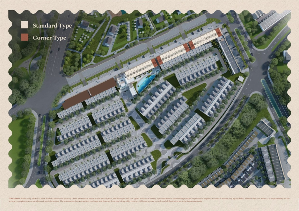 Gambar Siteplan Ruko Solea Terrace posisi ruko 5x13 hadap danau